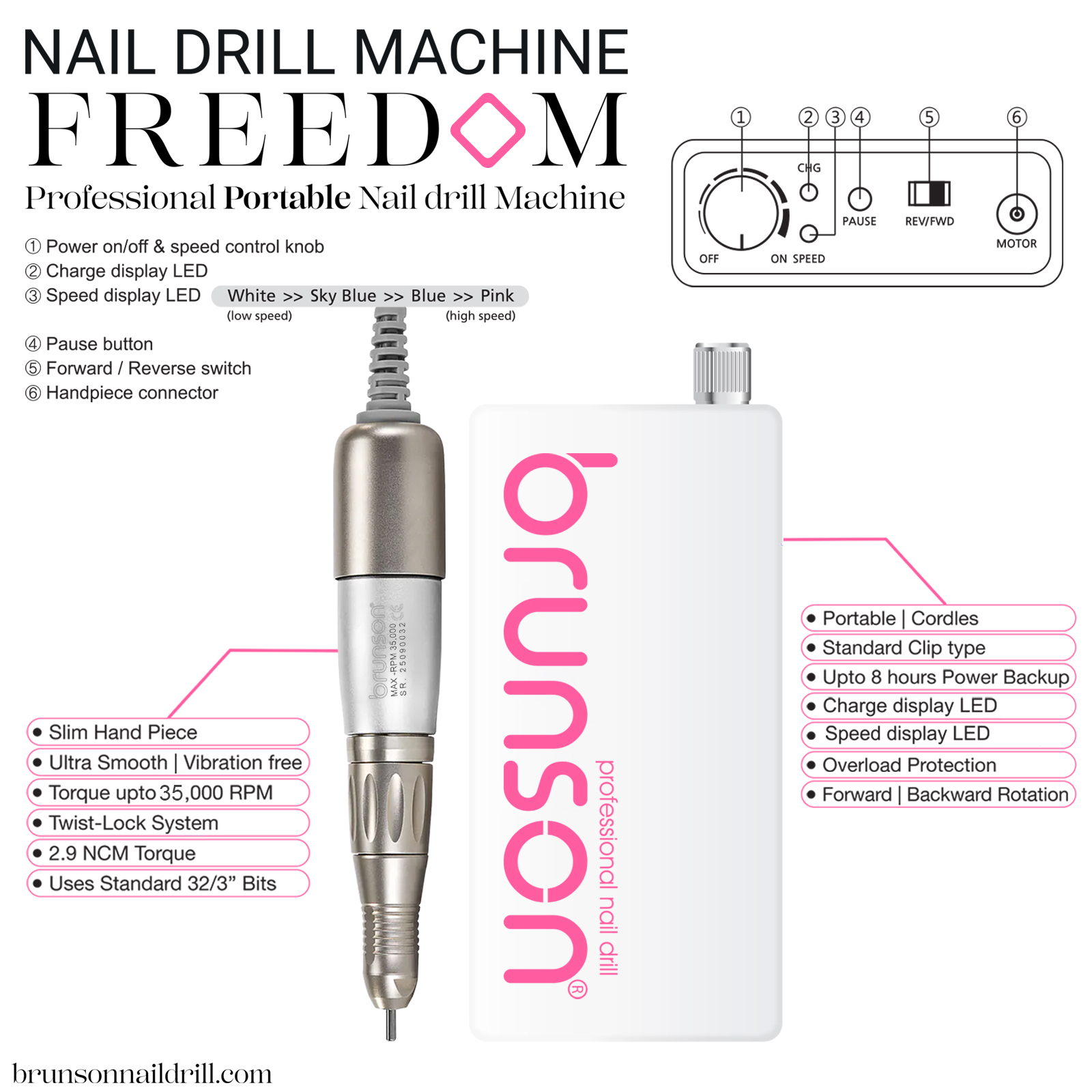 freedom nail machine pink nail drills