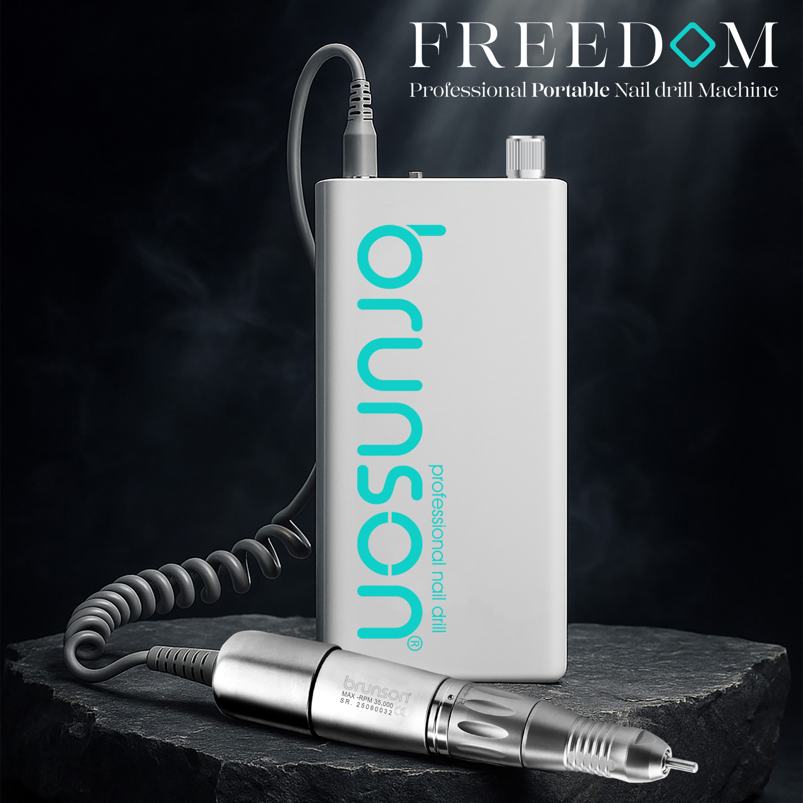 freedom portable nail drill machine004 Cordless electric nail file with slim handpiece and LED display for acrylic and gel nails