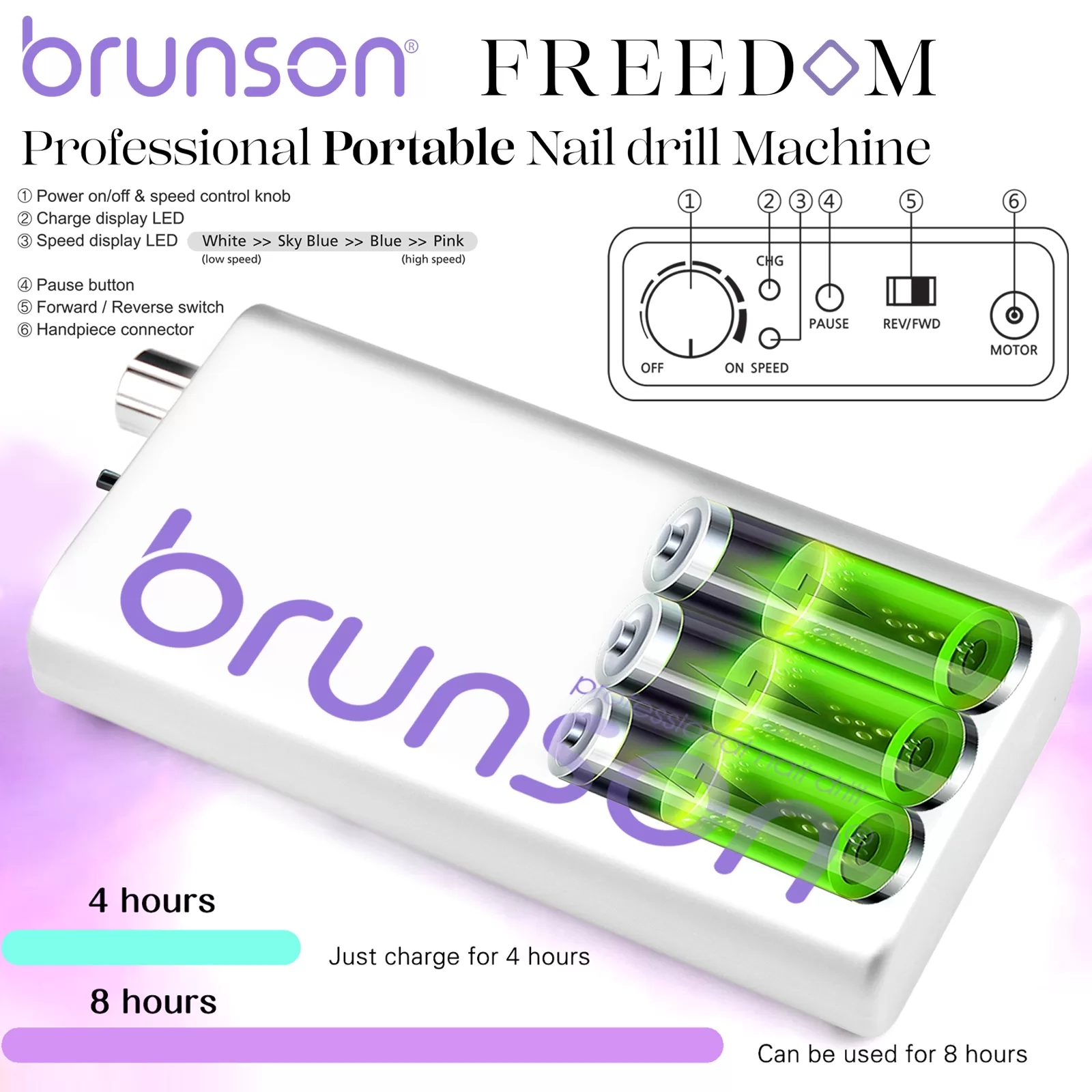 freedom portable nail drill machine8 high battery life nail drill machine