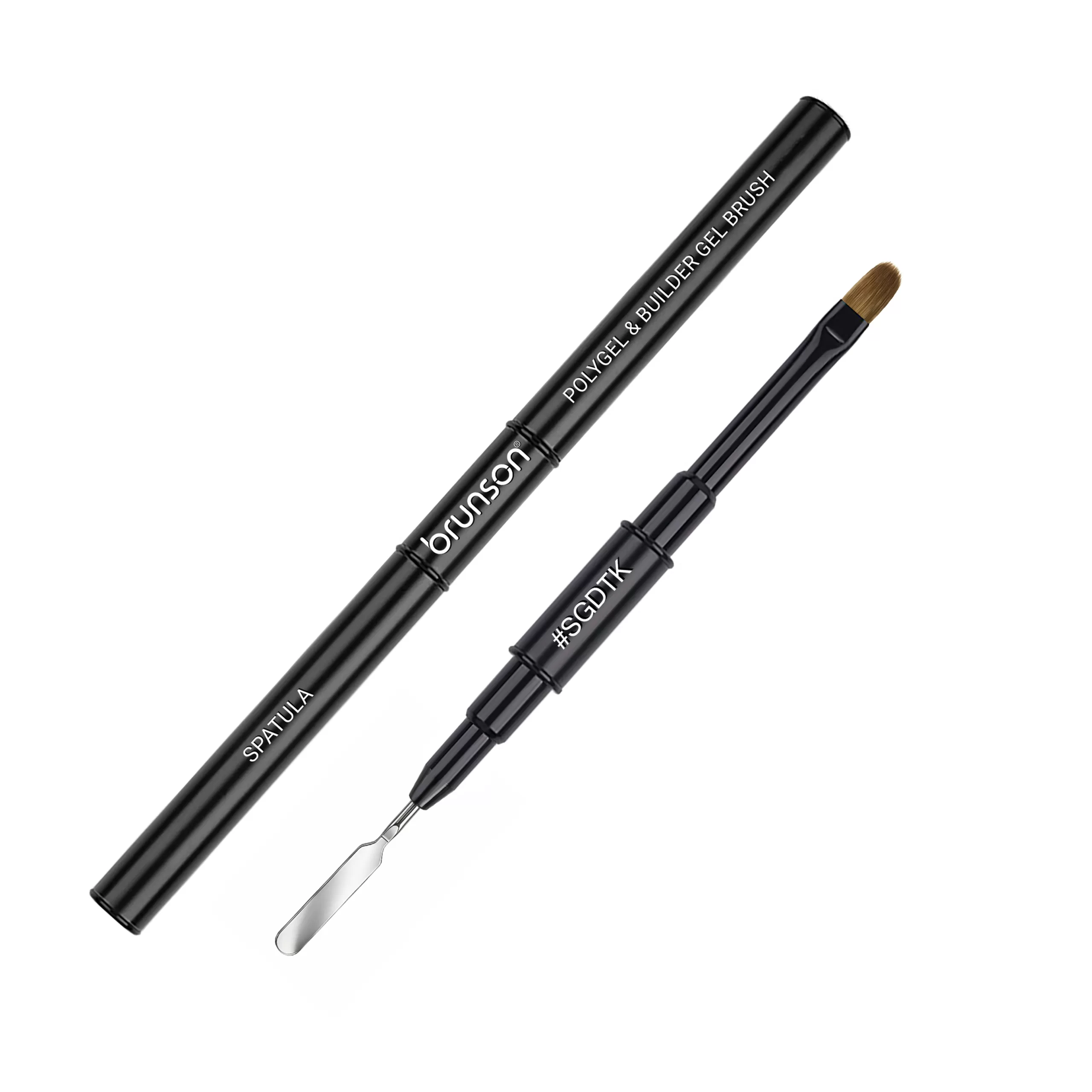 Brunson PolyGel & Builder Gel Brush with Spatula - 100% Kolinsky