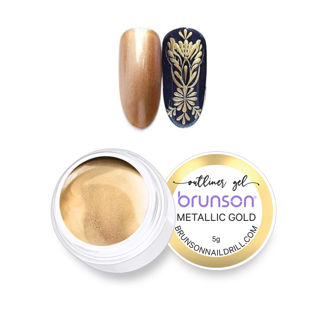 Outliner Gel Metallic Gold-Brunson