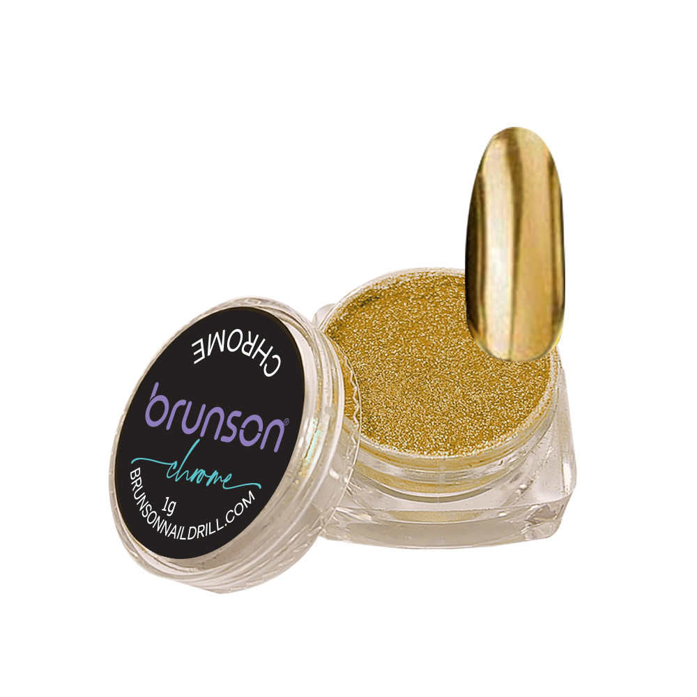 Chrome nail powder Platinum Gold | Brunson