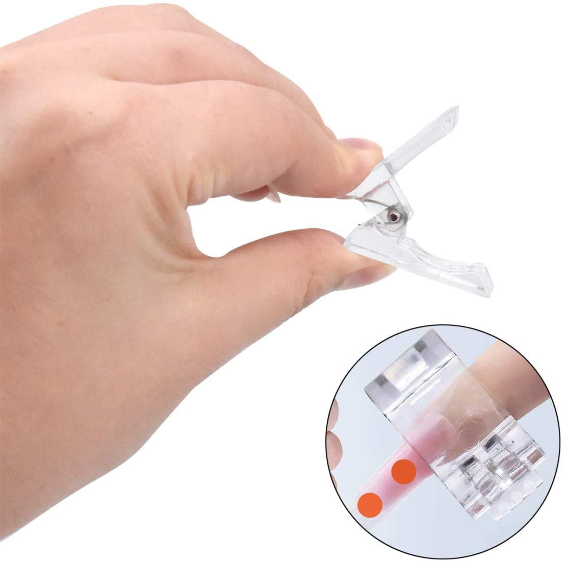 Dockapa Nail Tips Clip for Quick Building Polygel Nail Forms Nail Clips for Polygel Finger Nail Extension UV LED Builder Clamps Manicure Nail Art Tool