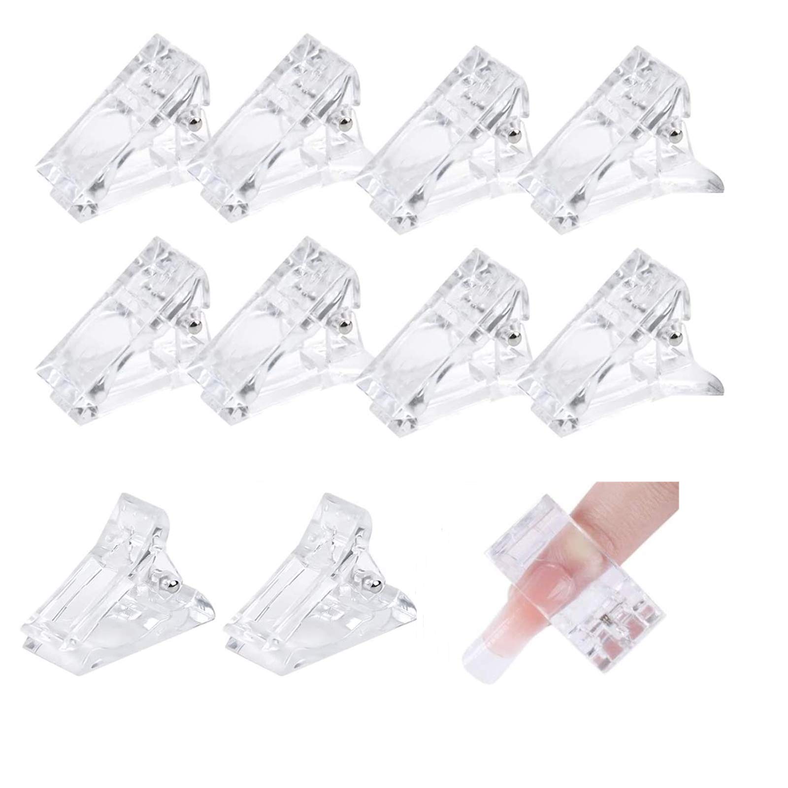 ZBX 10Pcs Nail Tips Clip Clear Transparent Nail Clips for Quick Building  Polygel nail forms Nail