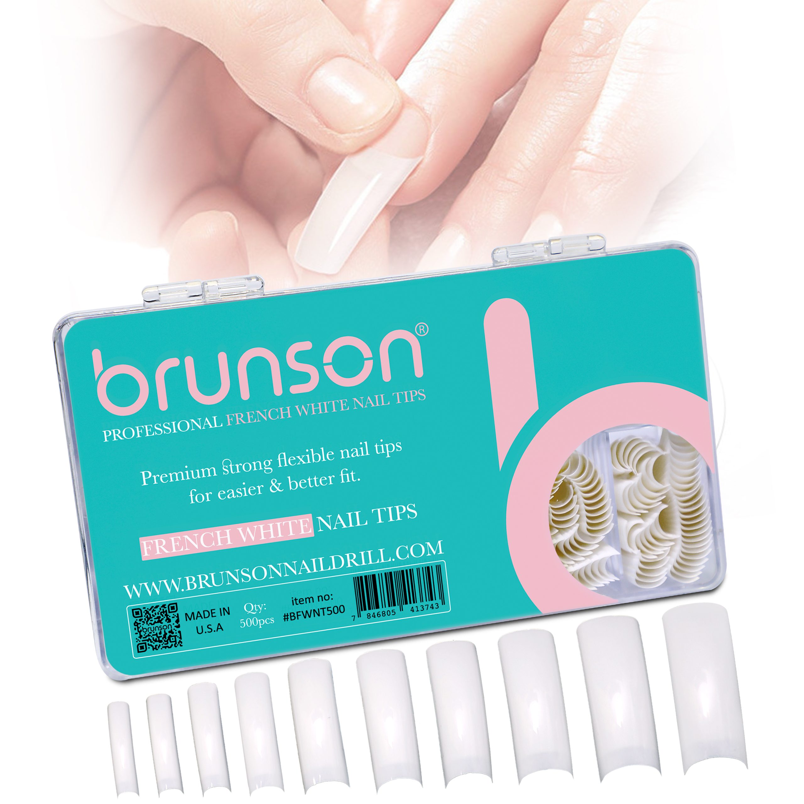 Brunson-French White-Fake Nail Tips-Brunson
