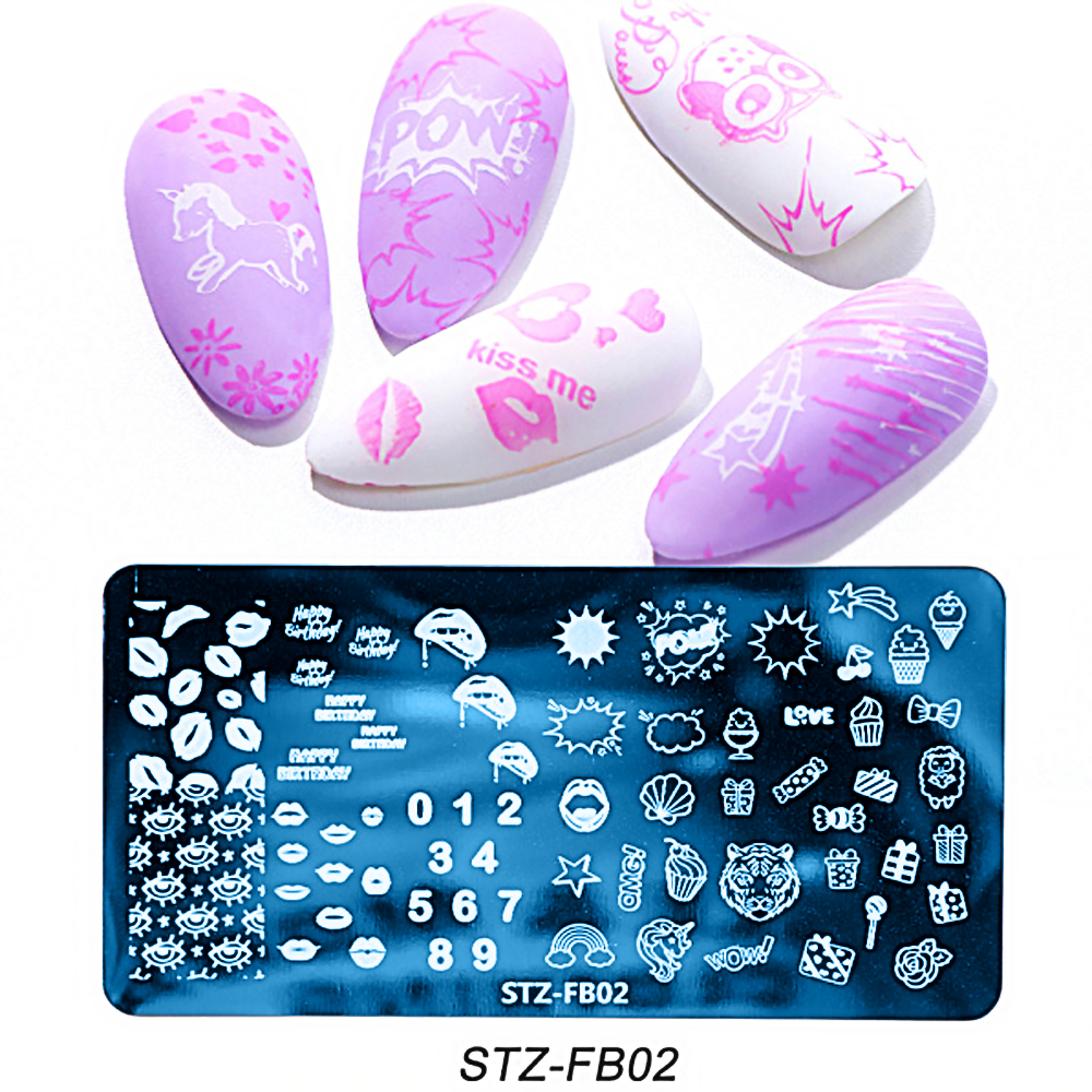 Nail Stamp Templates STZ-FB02