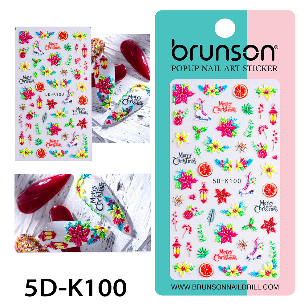 5D Christmas Nail Art Stickers 5D-K100