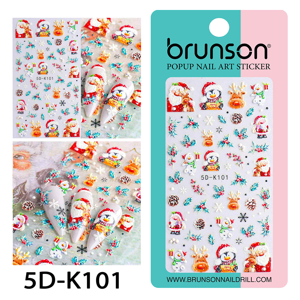 5D Christmas Nail Art Stickers 5D-K101