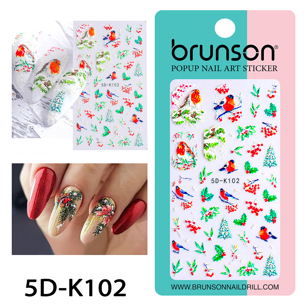 5D Christmas Nail Art Stickers 5D-K102