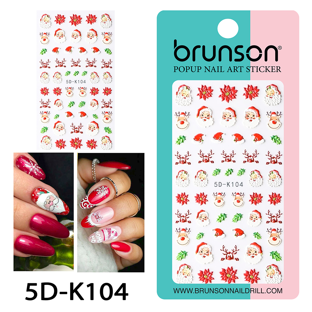 5D Christmas Nail Art Stickers 5D-K104