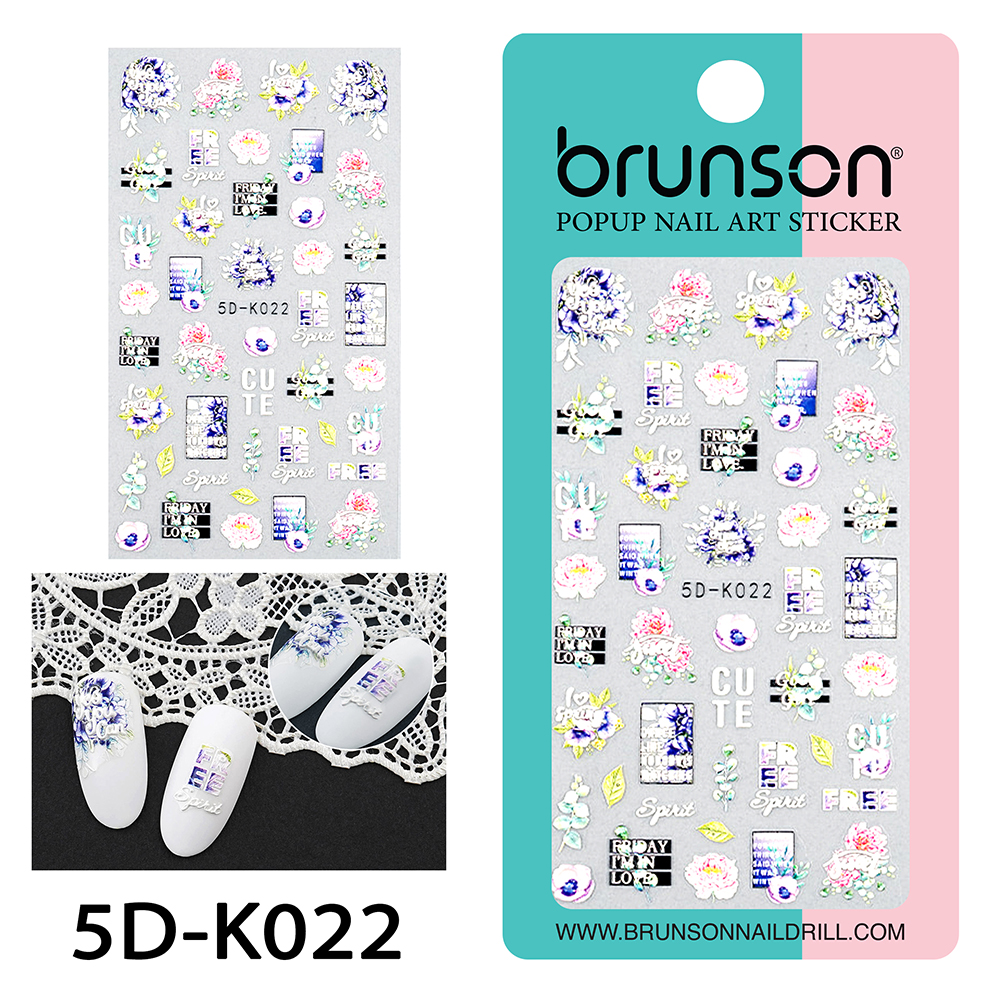 5D Flower Nail Art Stickers 5D-K022-Brunson