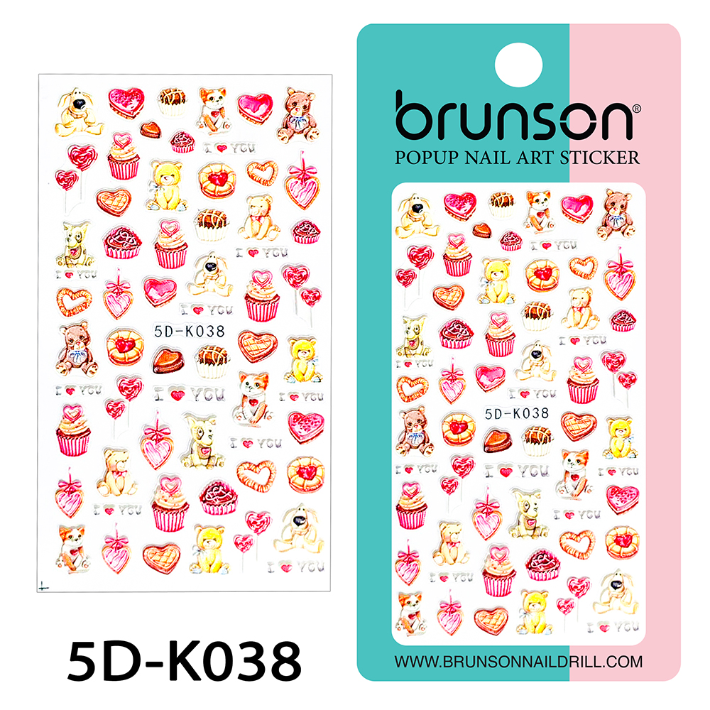 5D Nail Art Stickers 5D-K038-Brunson