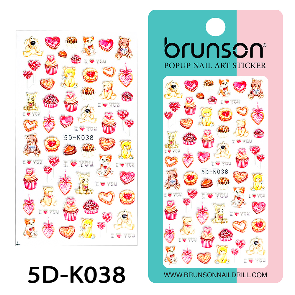 5D Nail Art Stickers 5D-K038-Brunson