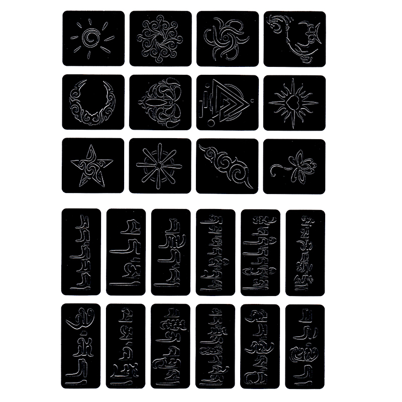 Custom Body Art Airbrush Nail Stencils - Design Series Set #1 Includes 20 Individual Nail Templates with 13 Designs Each for A Total 260 Designs of