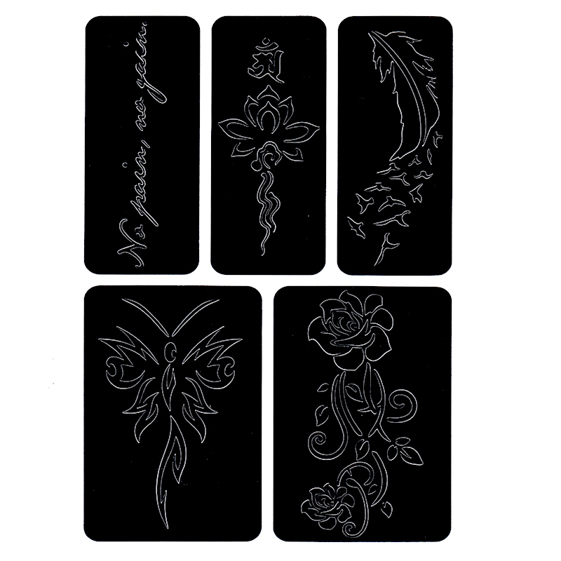 3 Flower Airbrush Nail Stencils Set