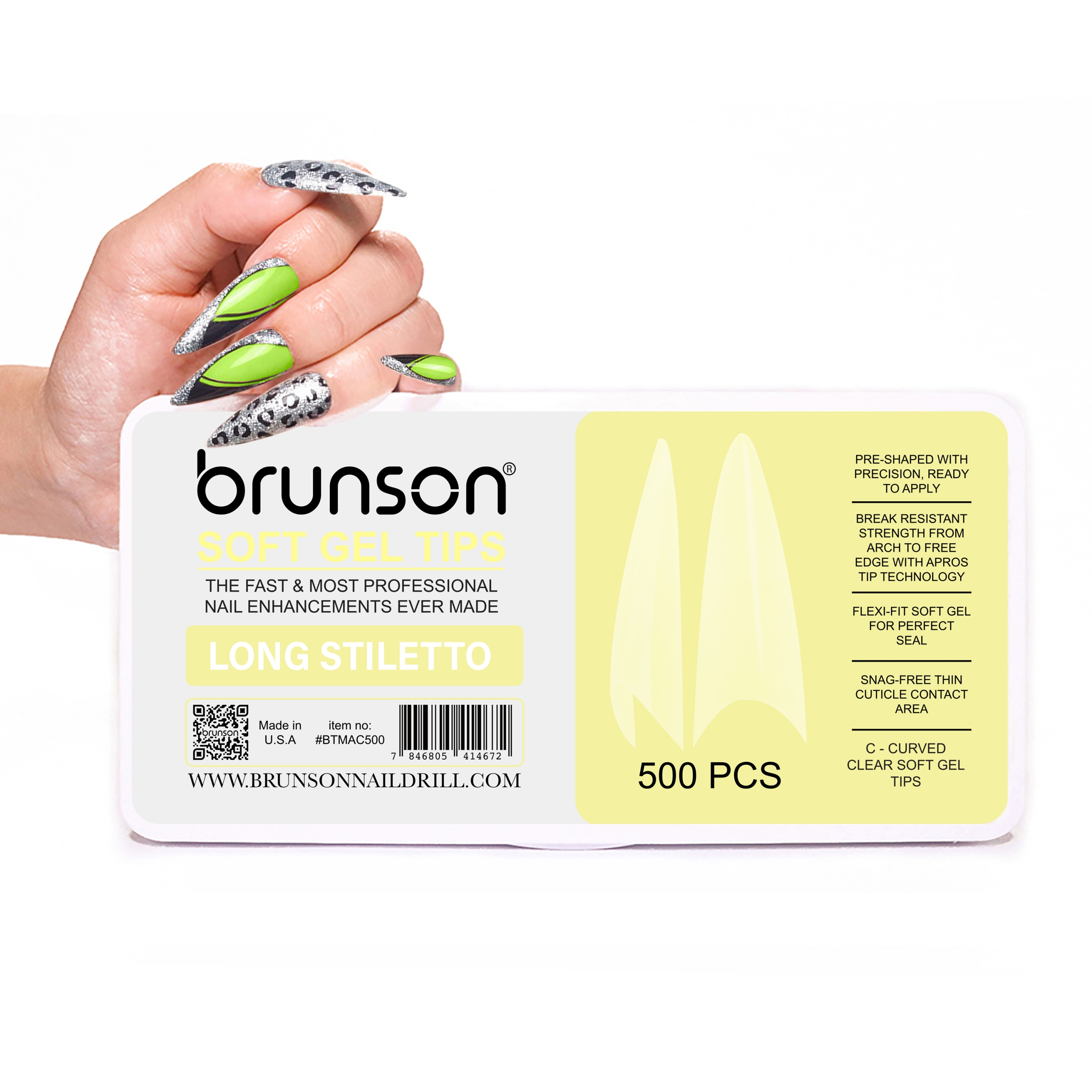 Soft Gel Nail Tips Long-Stiletto