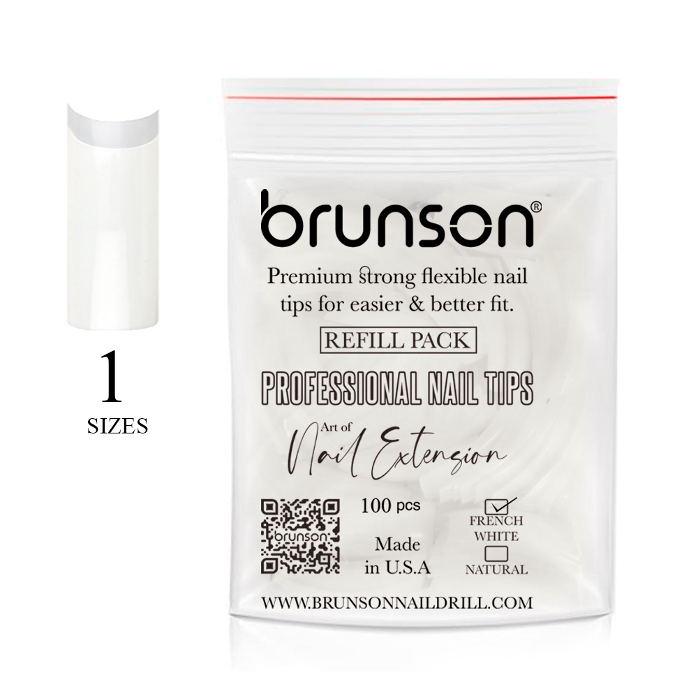 Classic French-Natural Professional-Nail Tips-Refill Pack(1 sizes)-CLFCN1-Brunson
