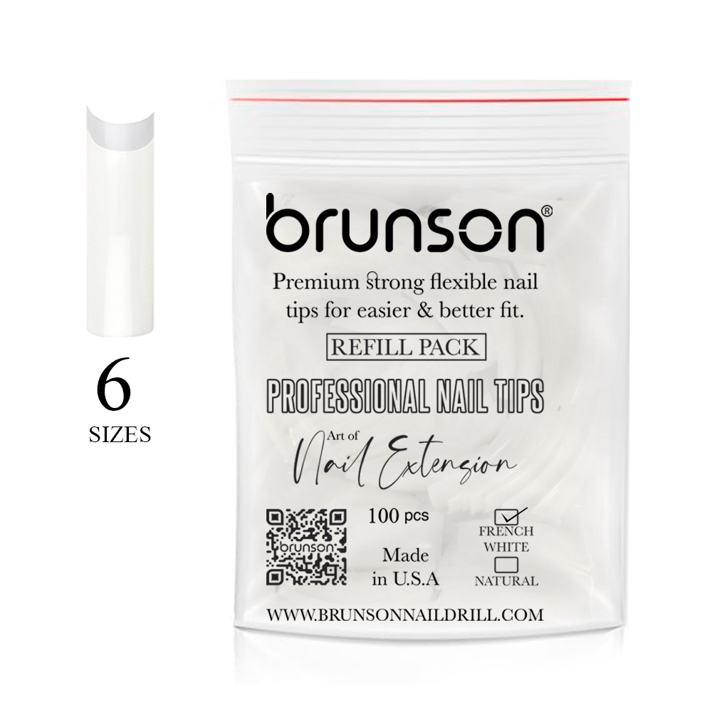 Classic French Natural Professional Nail Tips Refill Pack(6 sizes)-CLFCN6-Brunson