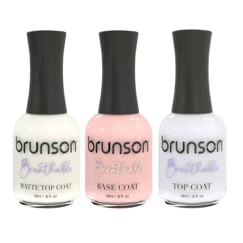 Breathable-Halal-Wudu-Friendly-Nail-Polish-Base,Top & Matte Top Coat-BRUNSON