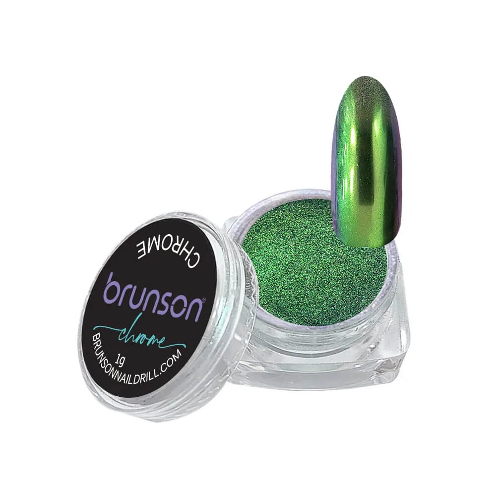 Chrome-nail-powder-Gradient-Green-Brunson