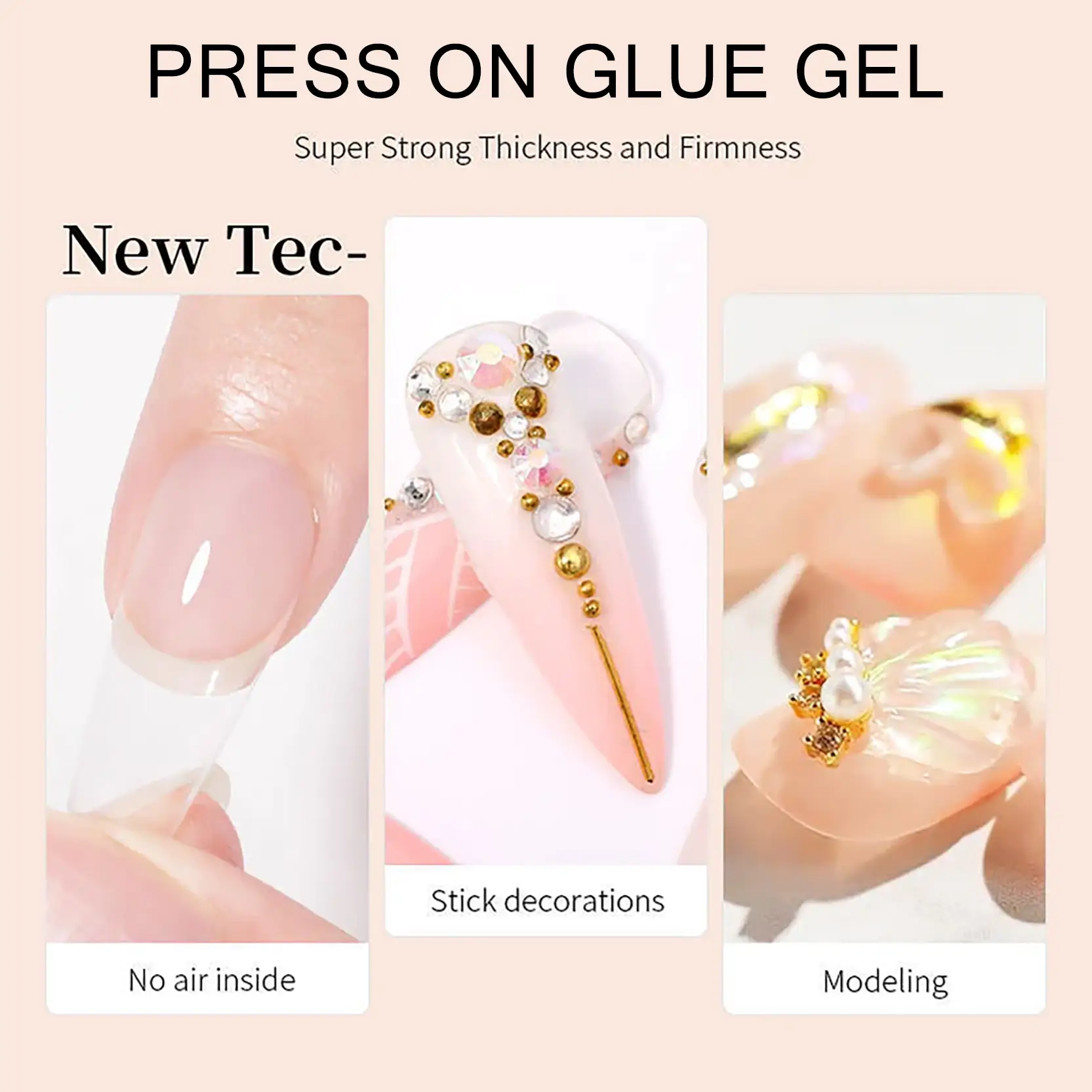 Nail Rhinestone Glue Gel 30g Curing Needed UV Lamp Nail Gem Glue