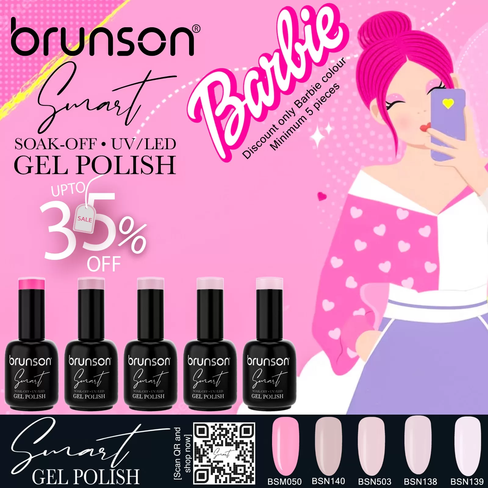 gel nail polish pink collections