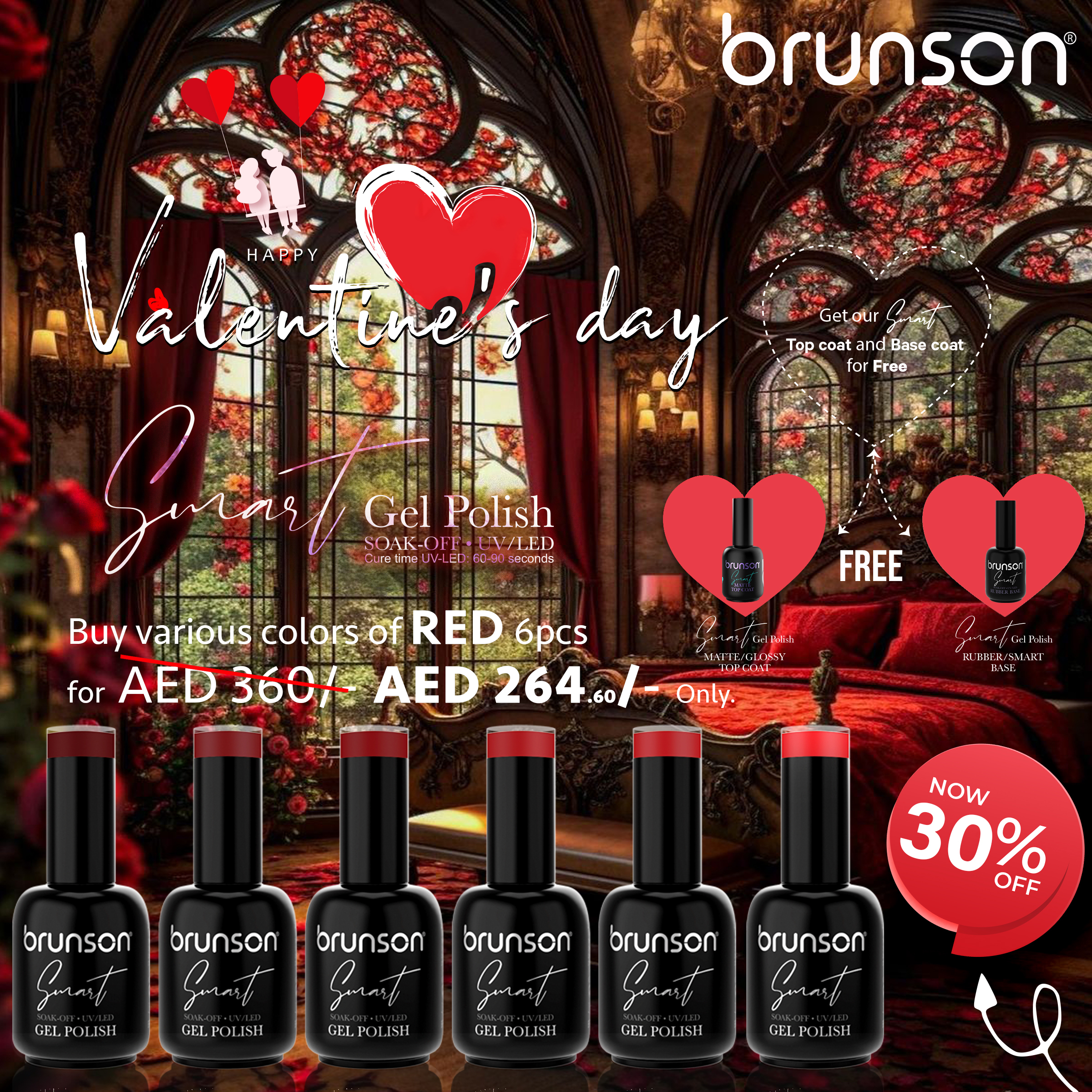 Red gel polish valentines day offer