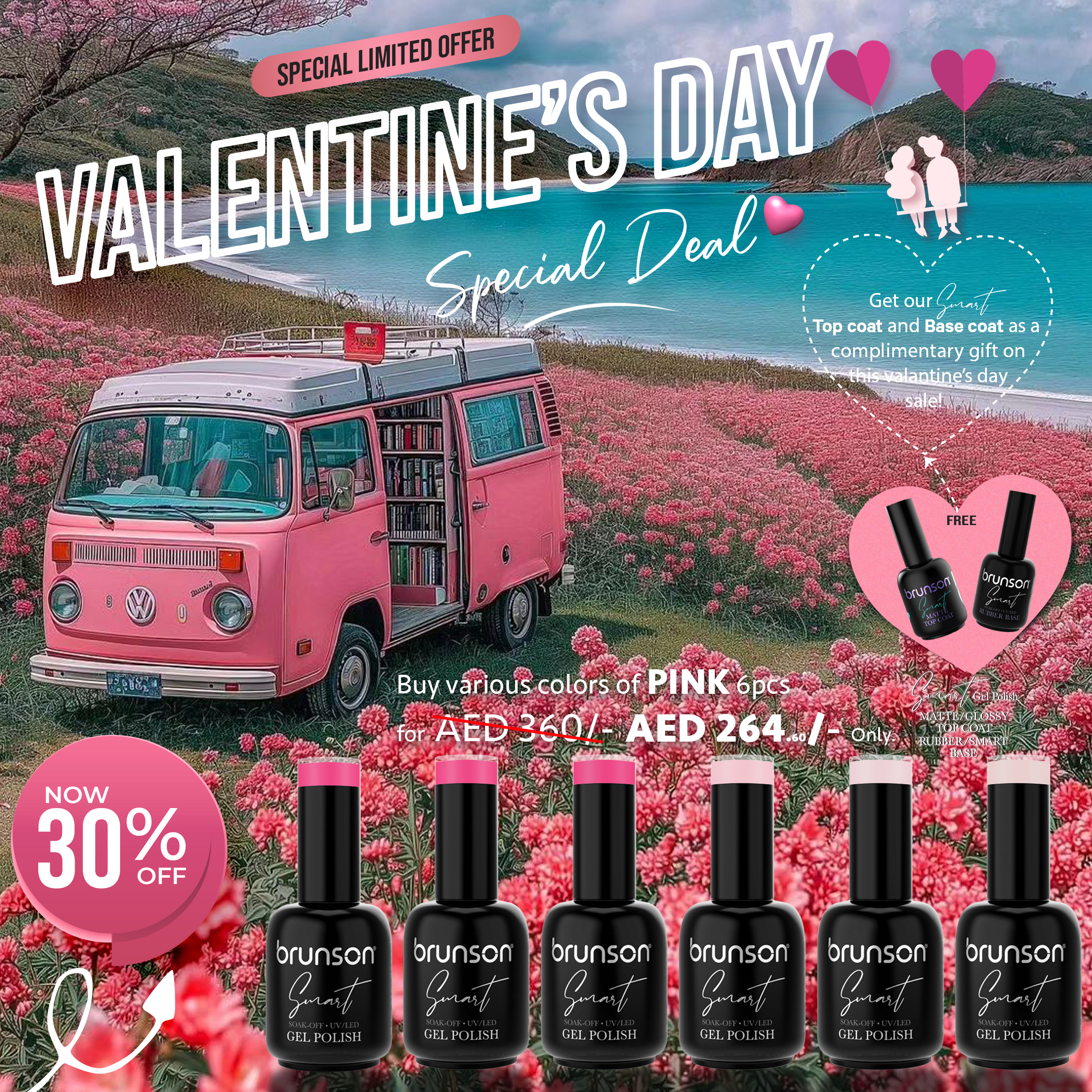 Valentines Day Offer - Pink Gel Polish