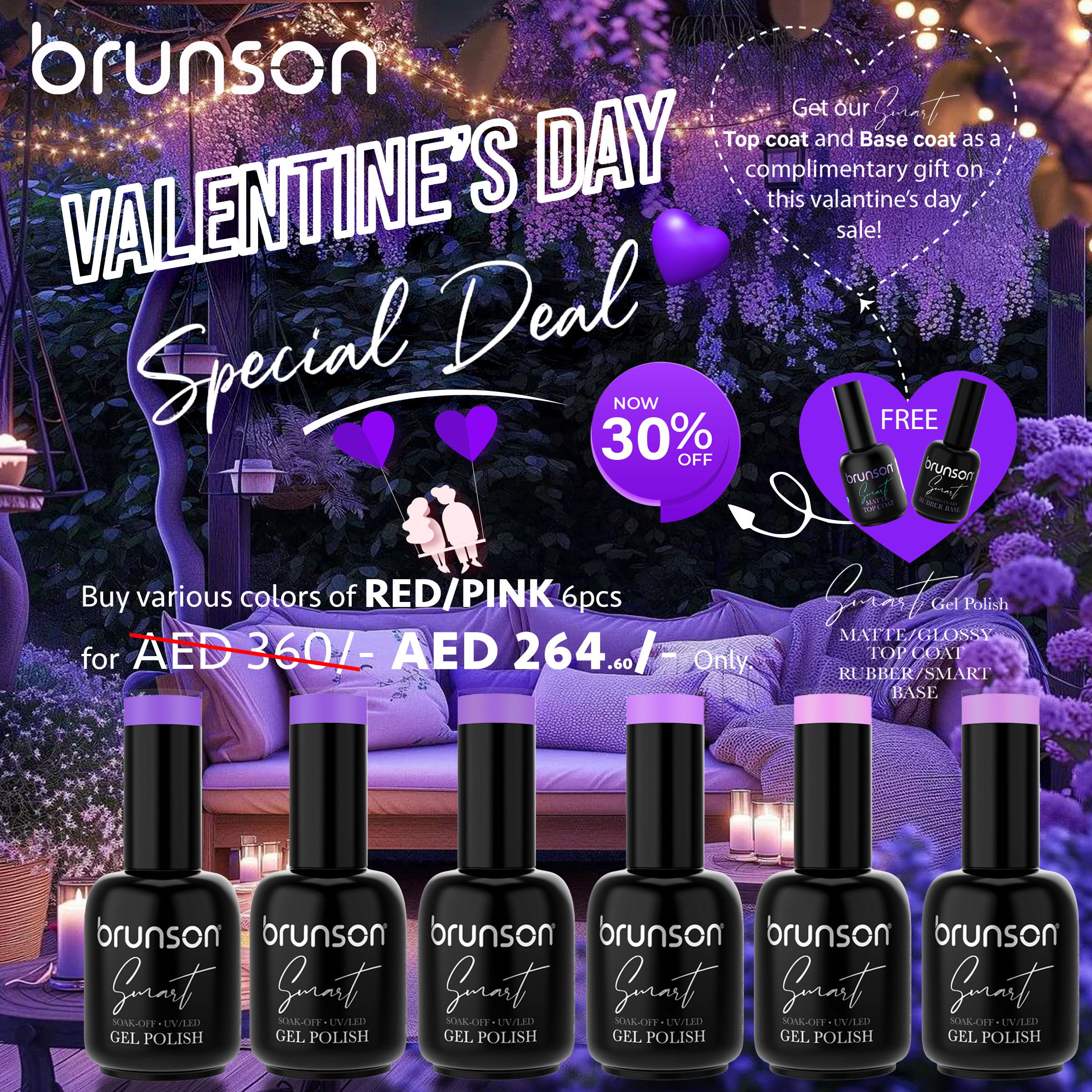 purple gel polish valentines day offer
