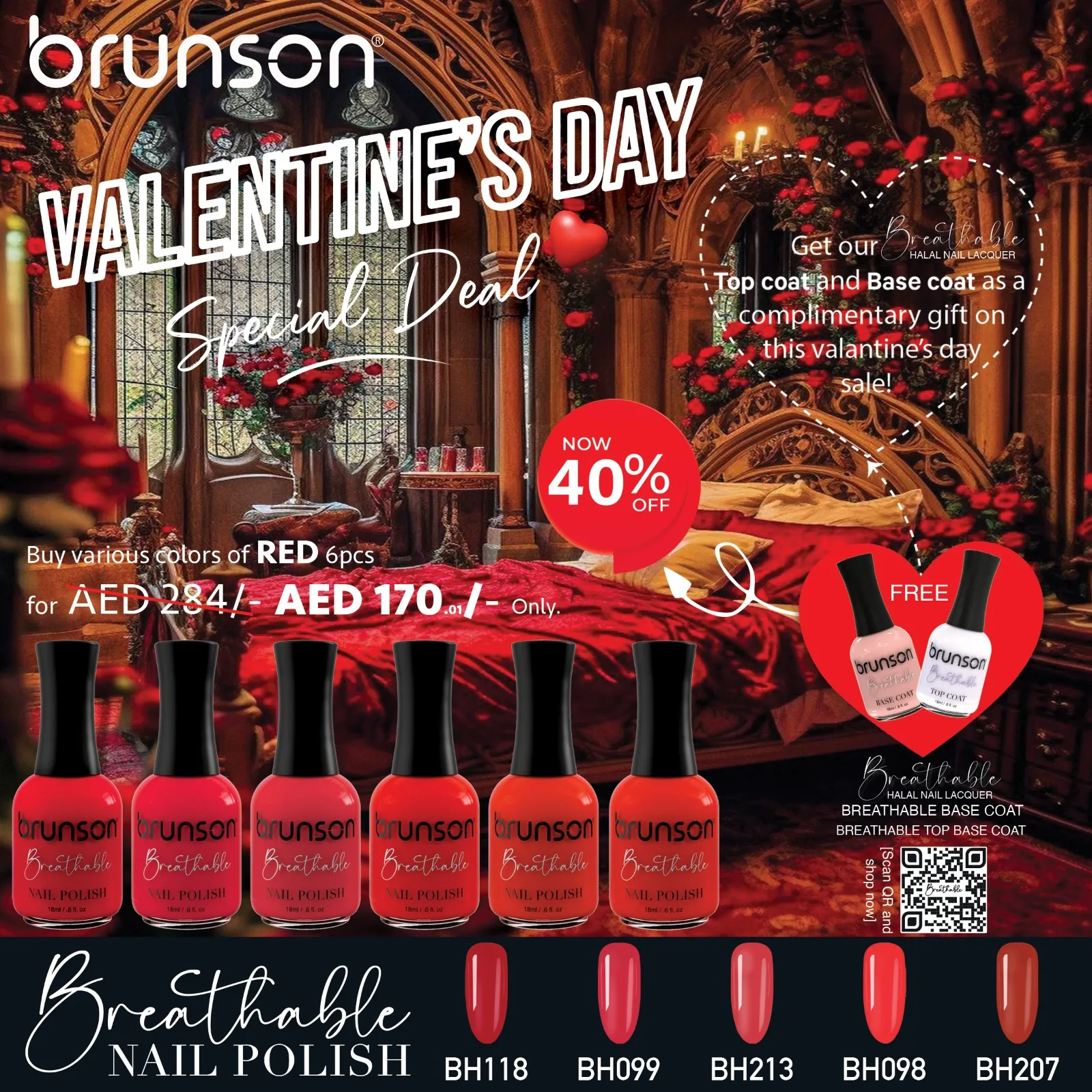 Breathable Red Nail Polish Set offer