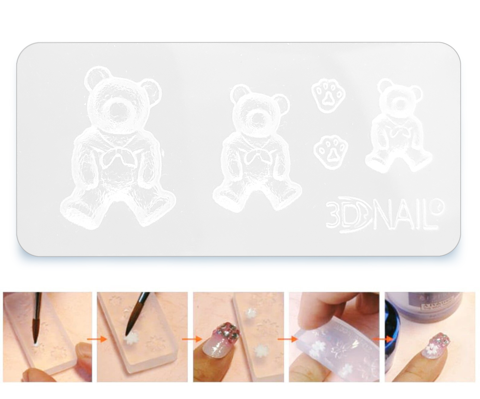 Silicone 3D Nail Art Polygel Mold