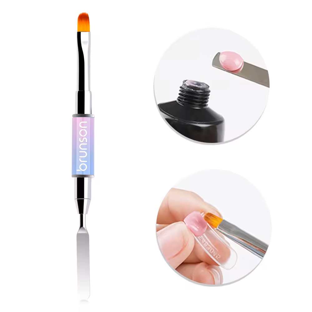 Double Ended Poly Gel Brush and Picker(Pink with Blue)