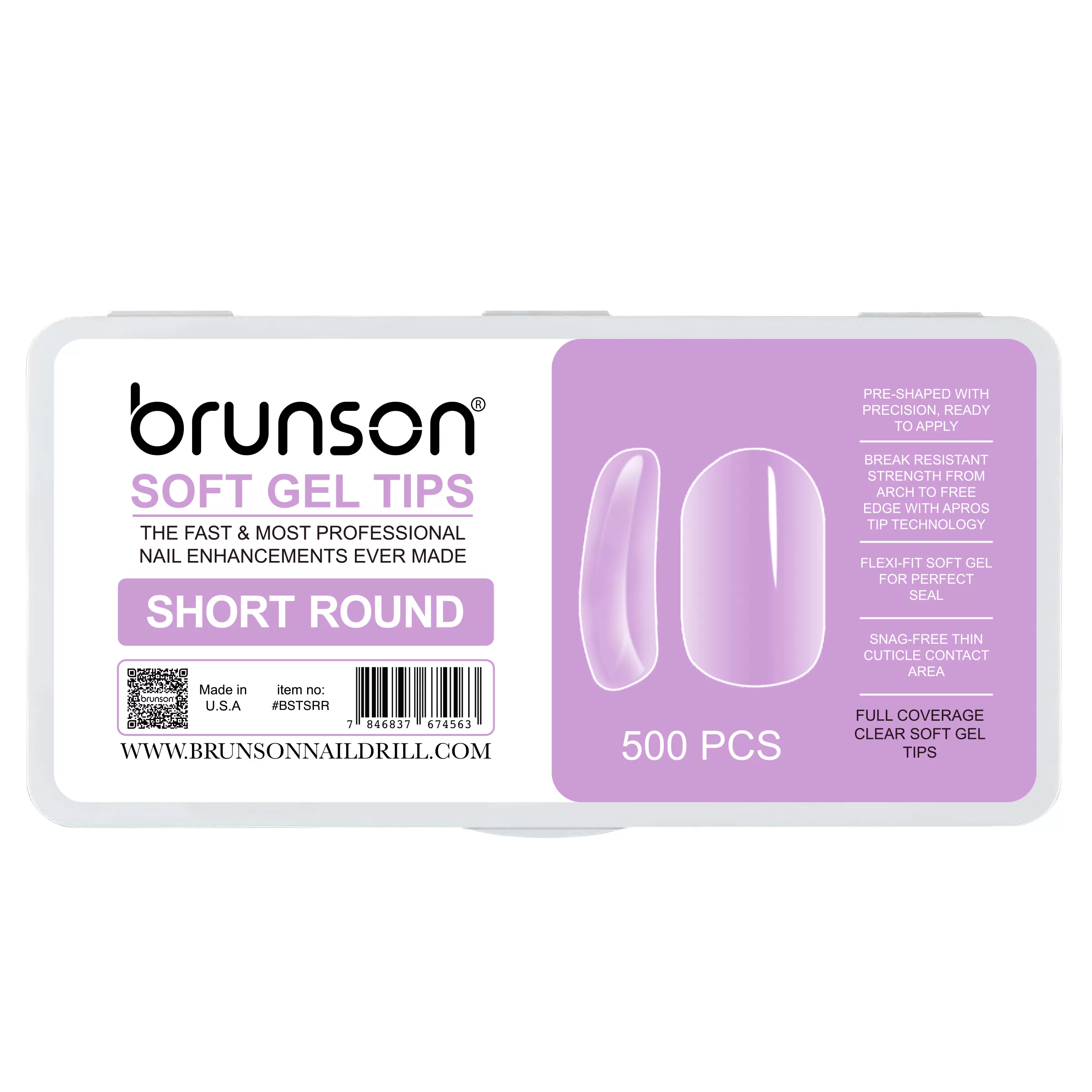 Full Coverage Short Round Shape Soft Gel Nail Tips
