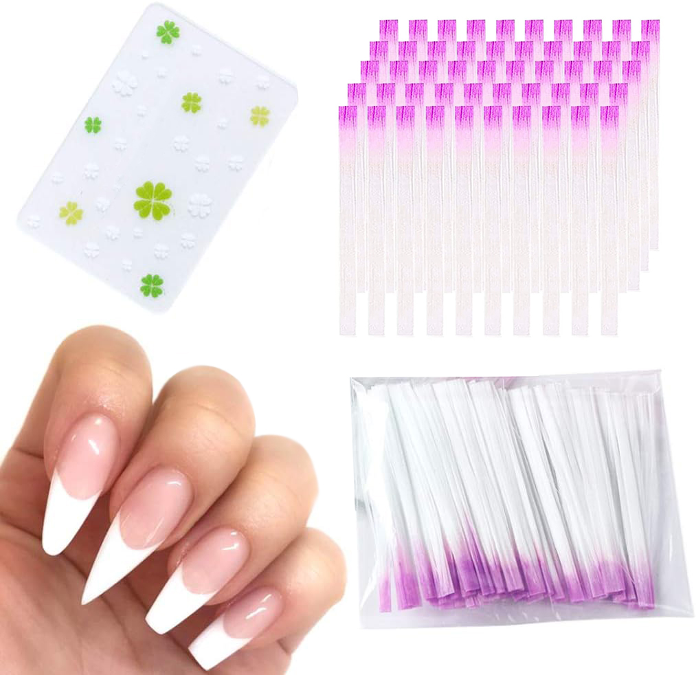 Purple Fiberglass Nail Extensions with Scraper