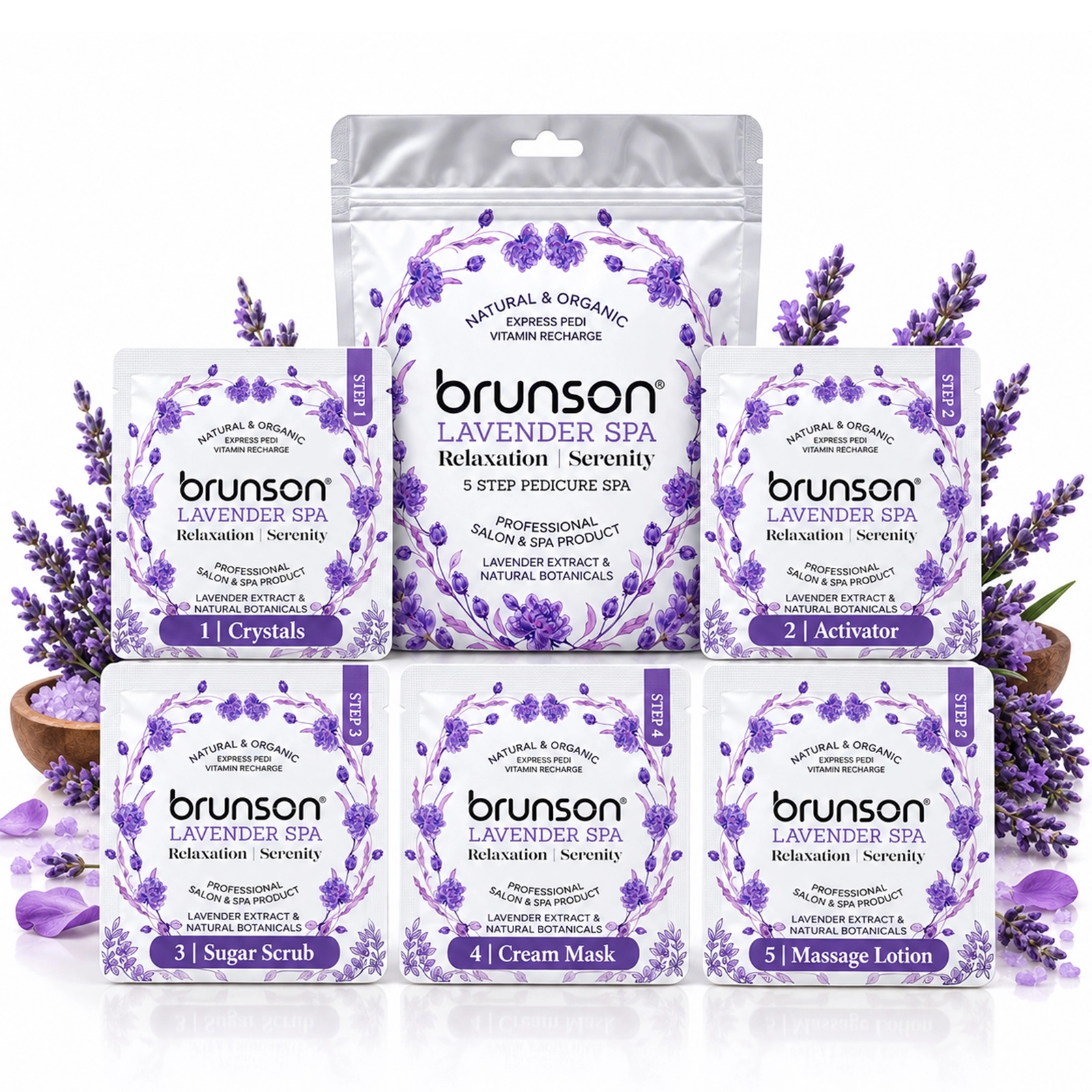 5-Step Lavender Pedicure Spa Kit