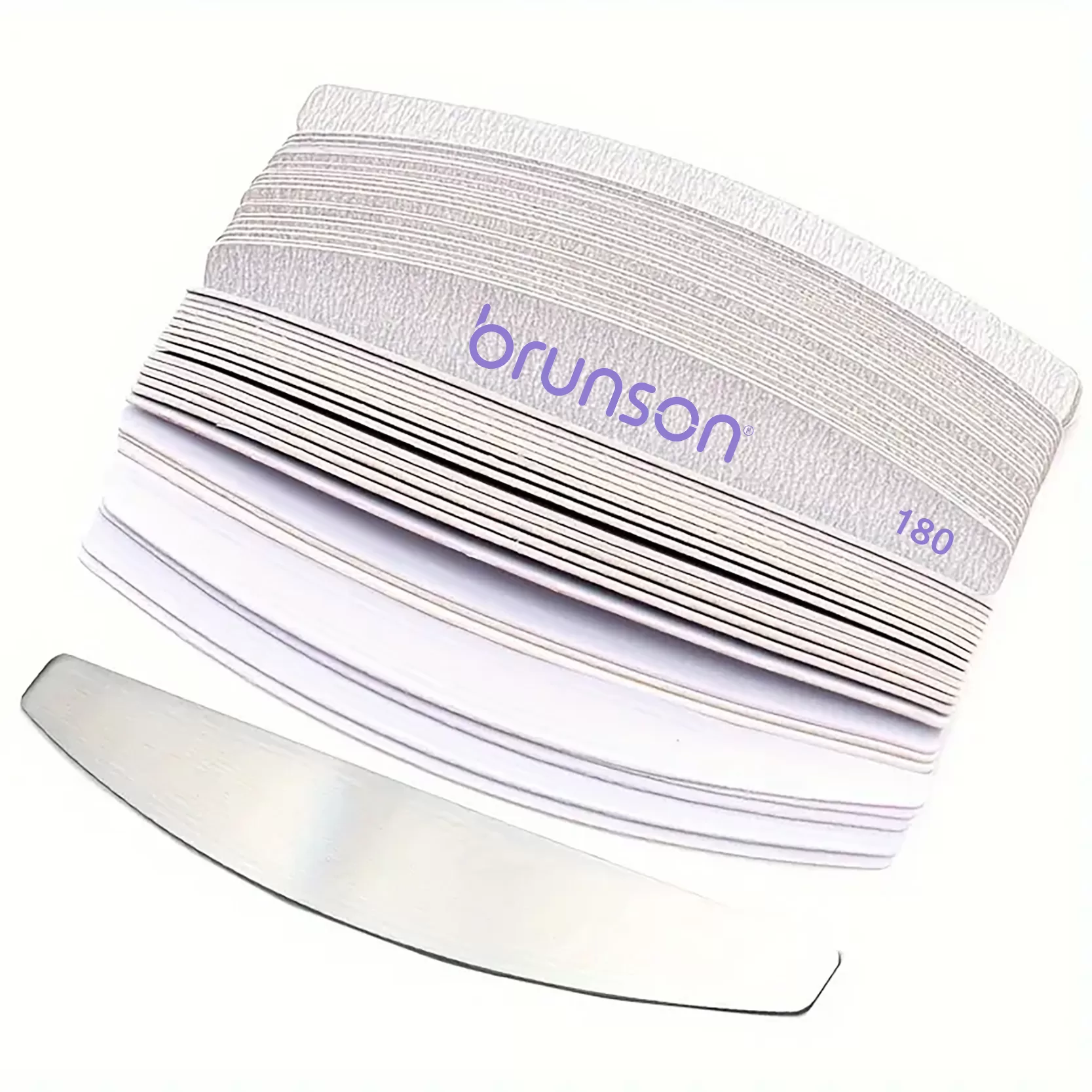 Half Moon Zebra Nail File with Steel Base Grit-180