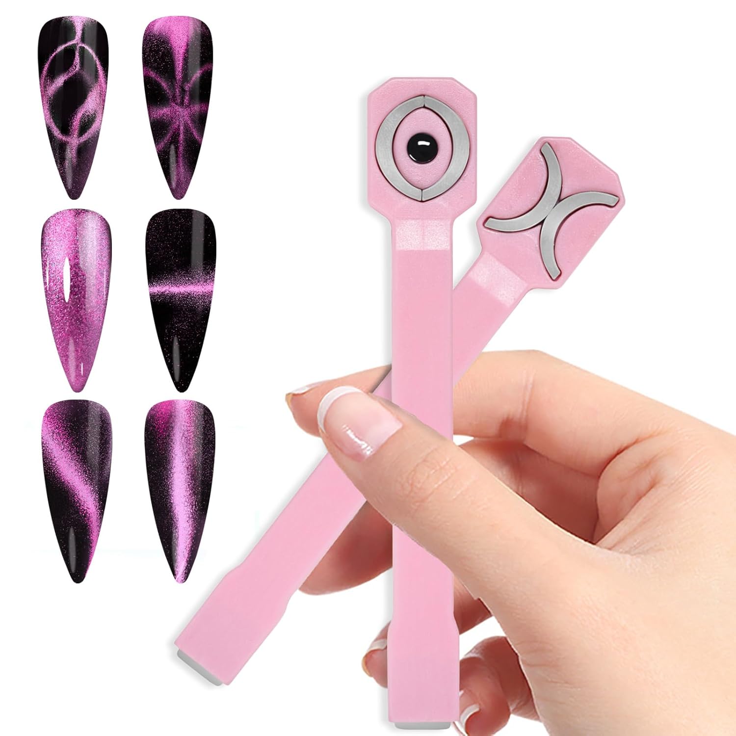 3 in 1 Cat Eye Nail Magnet – Pink