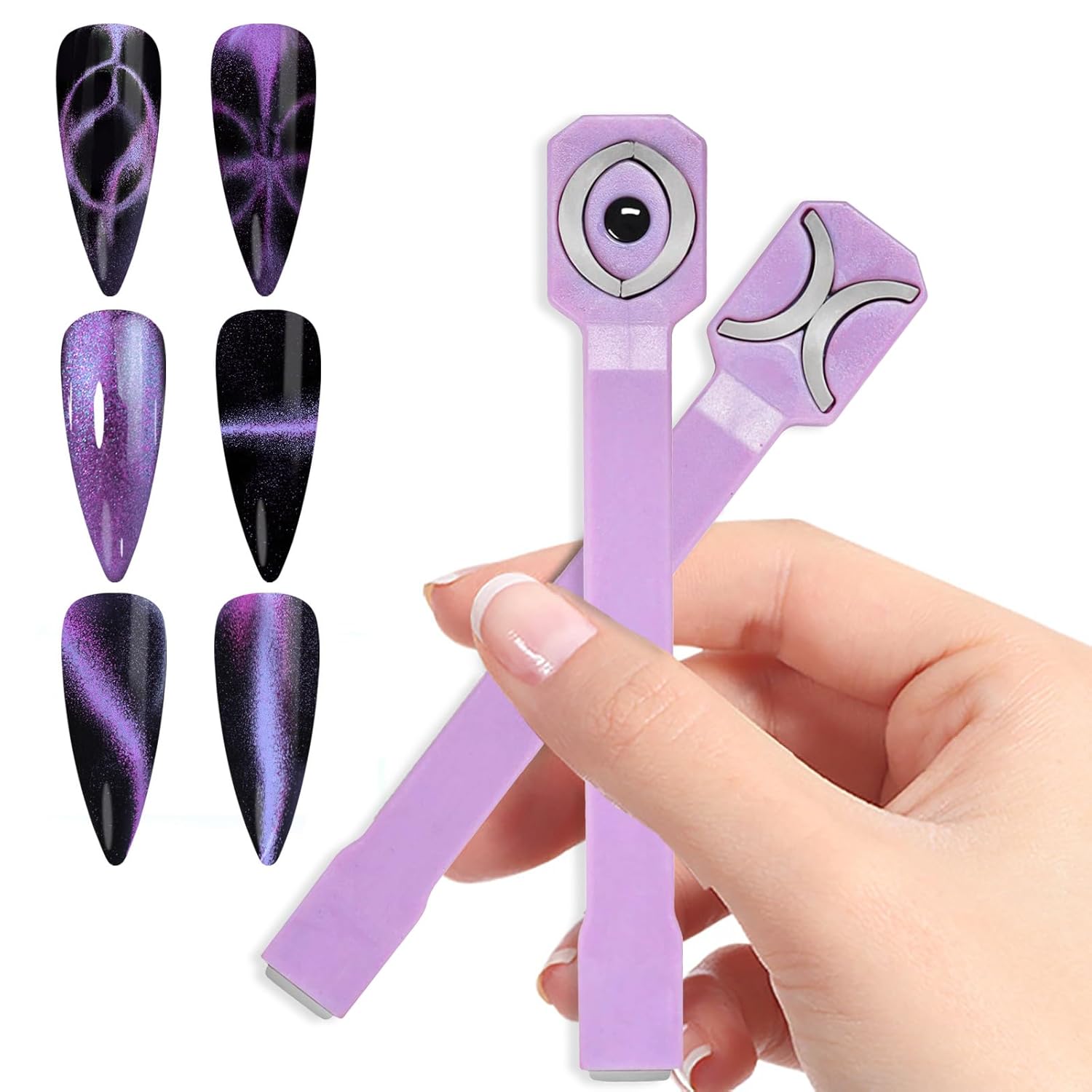 3 in 1 Cat Eye Nail Magnet – Purple