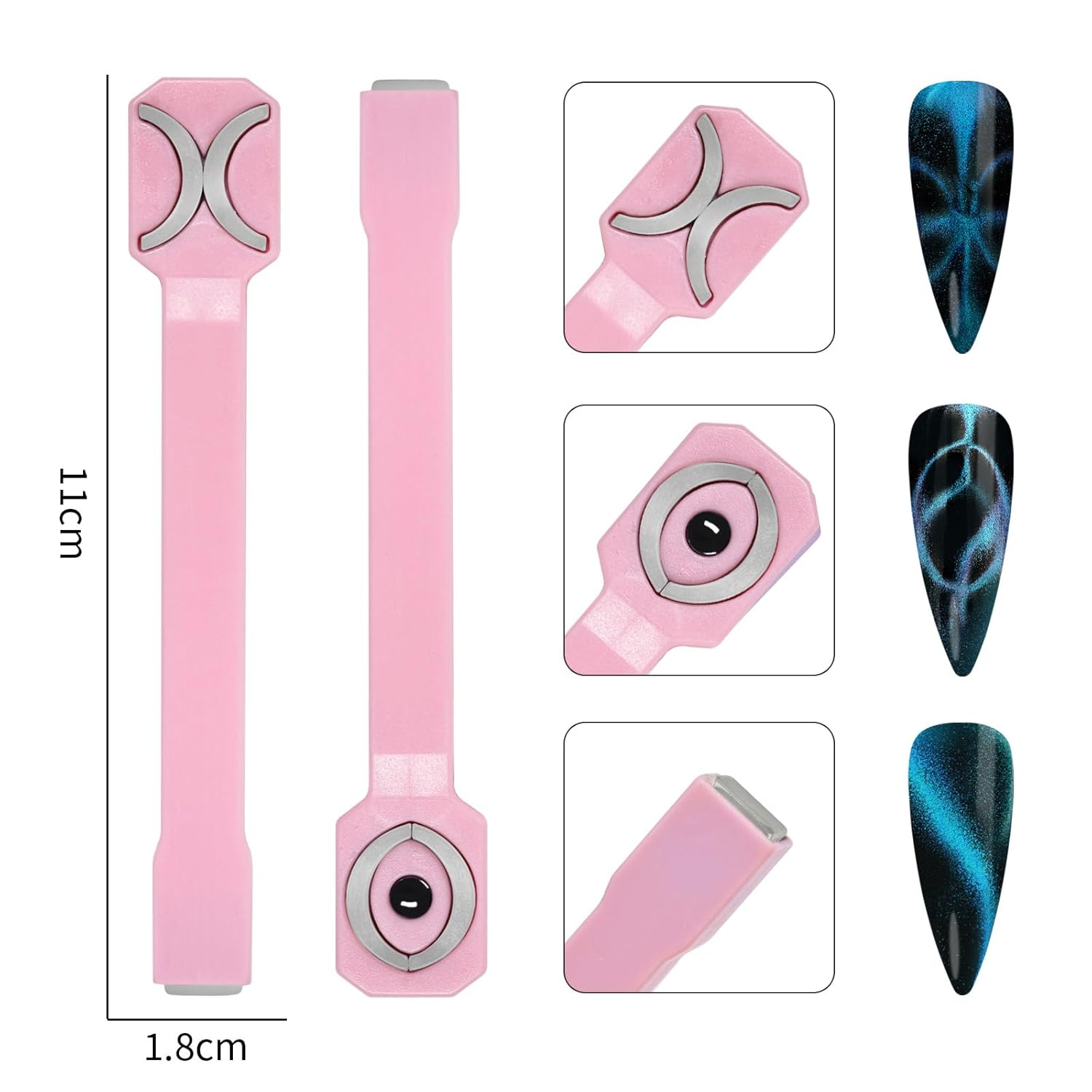 cat eye design using 3 head cat eye magnet