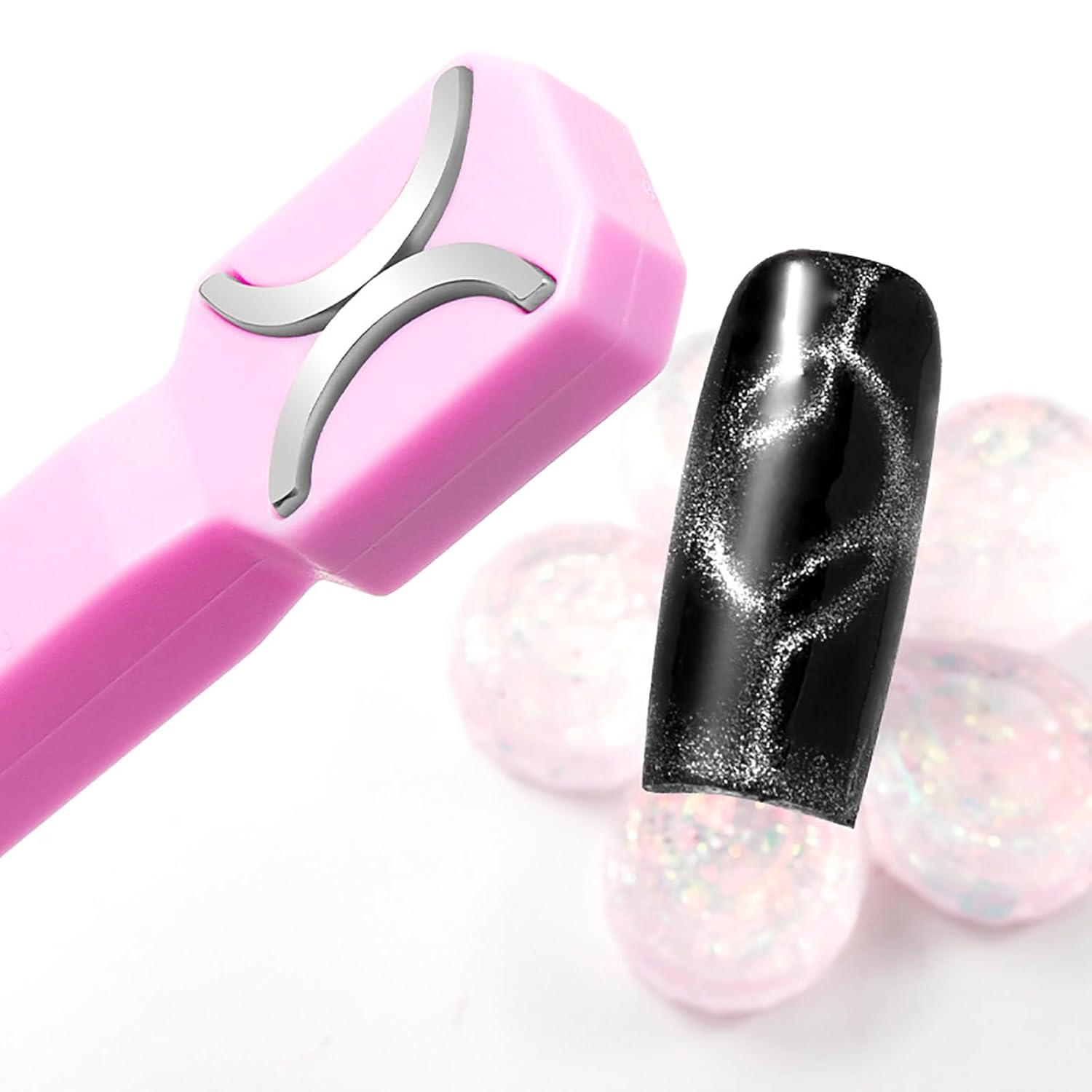 03 cat eye nail art using magnet