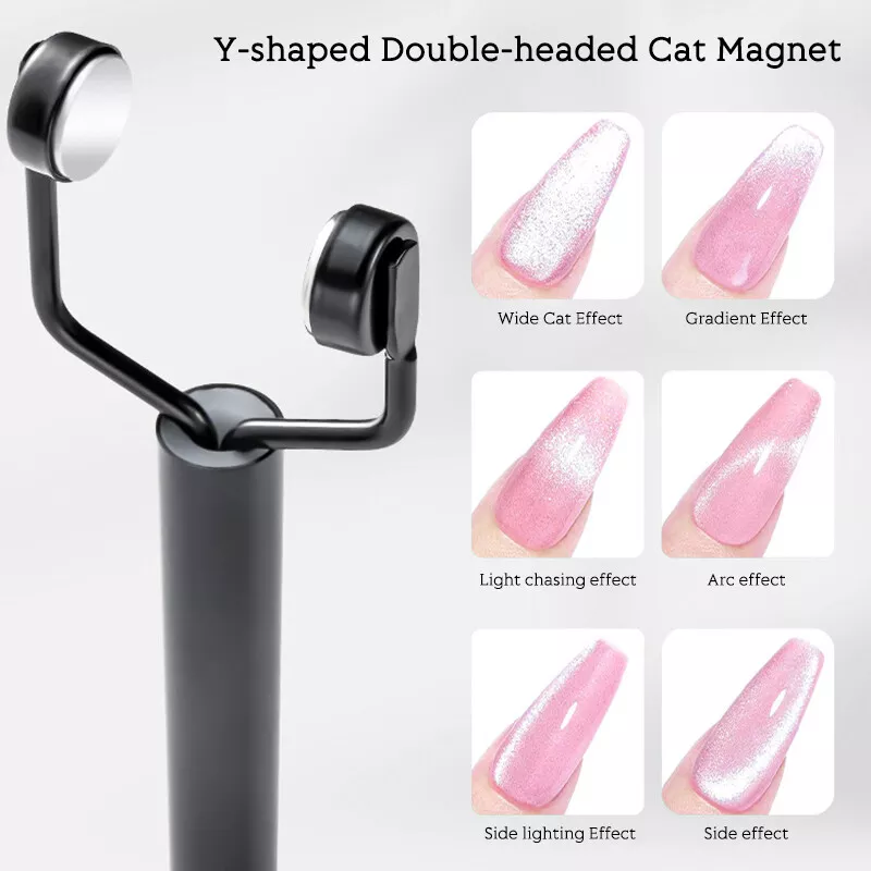 Y-Shaped Double Head Cat Magnet - Black