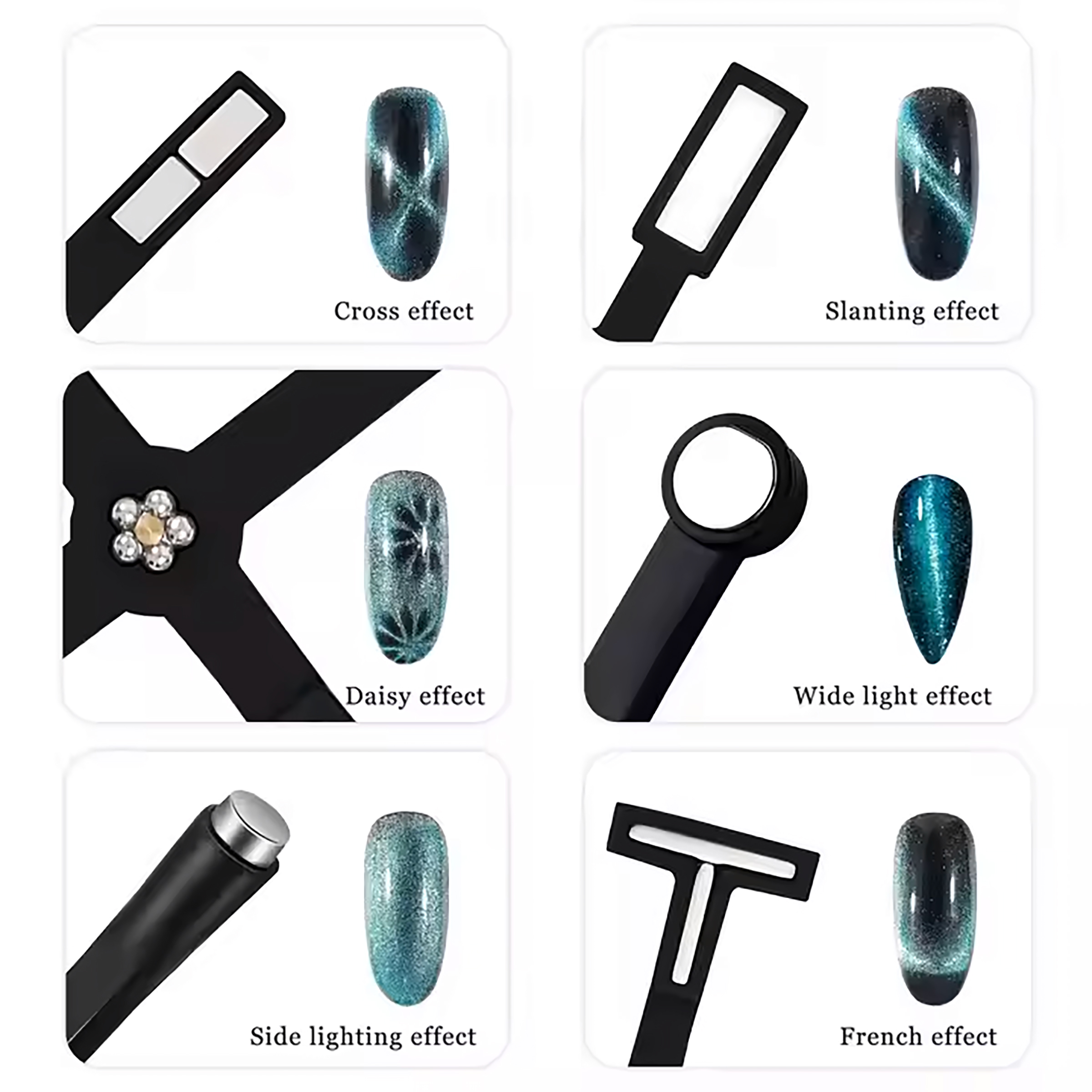 03 6 cat eye designs using Brunson 6 head cat eye magnet