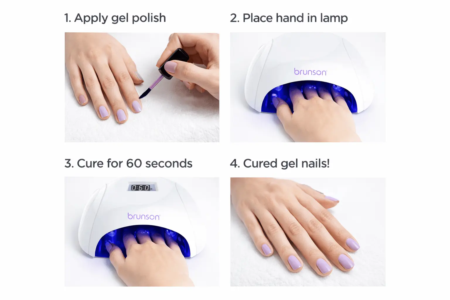 Gel nails cure using uv lamp