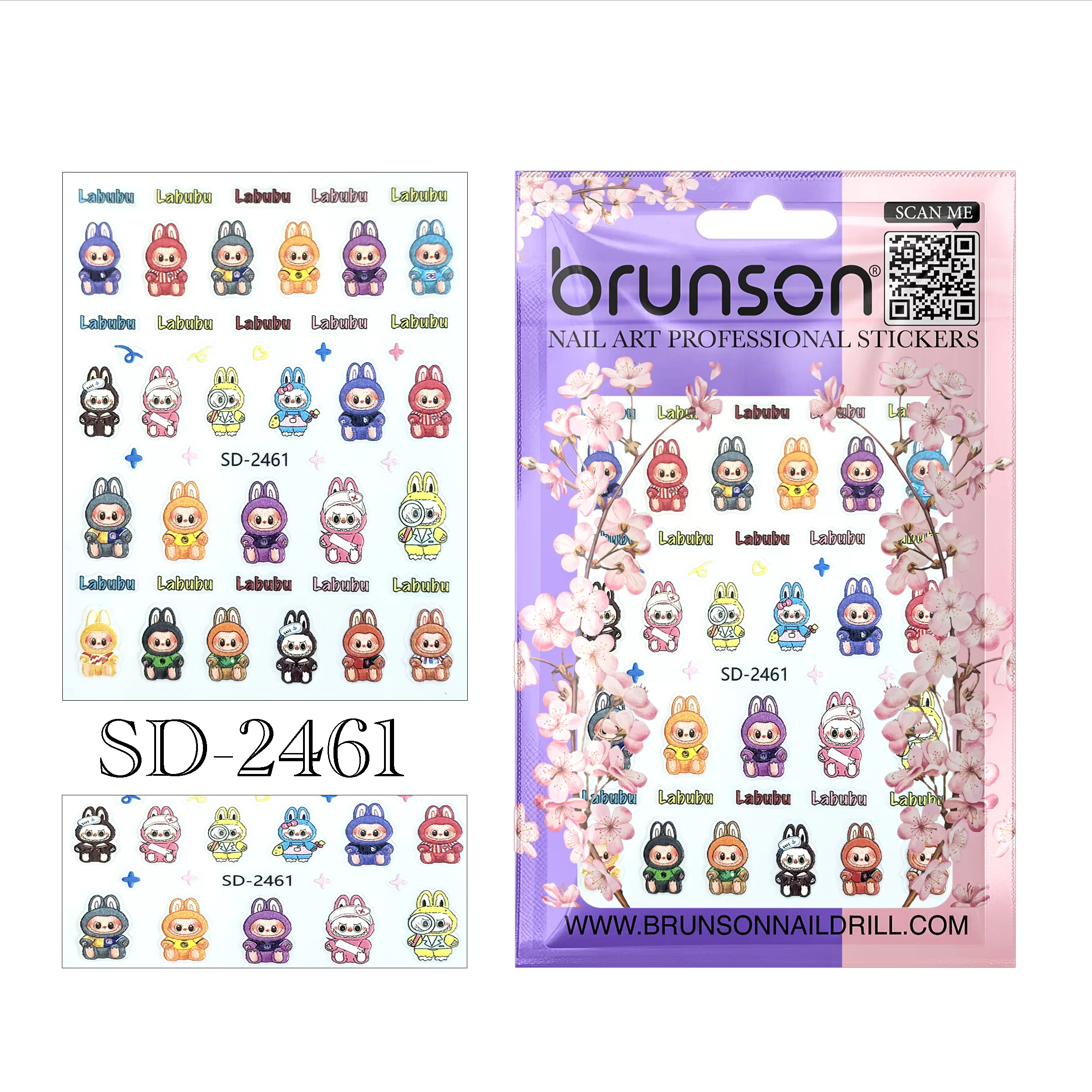 Labubu Nail Art Sticker SD-2461 - Nail Sticker for Labubu Nail Design