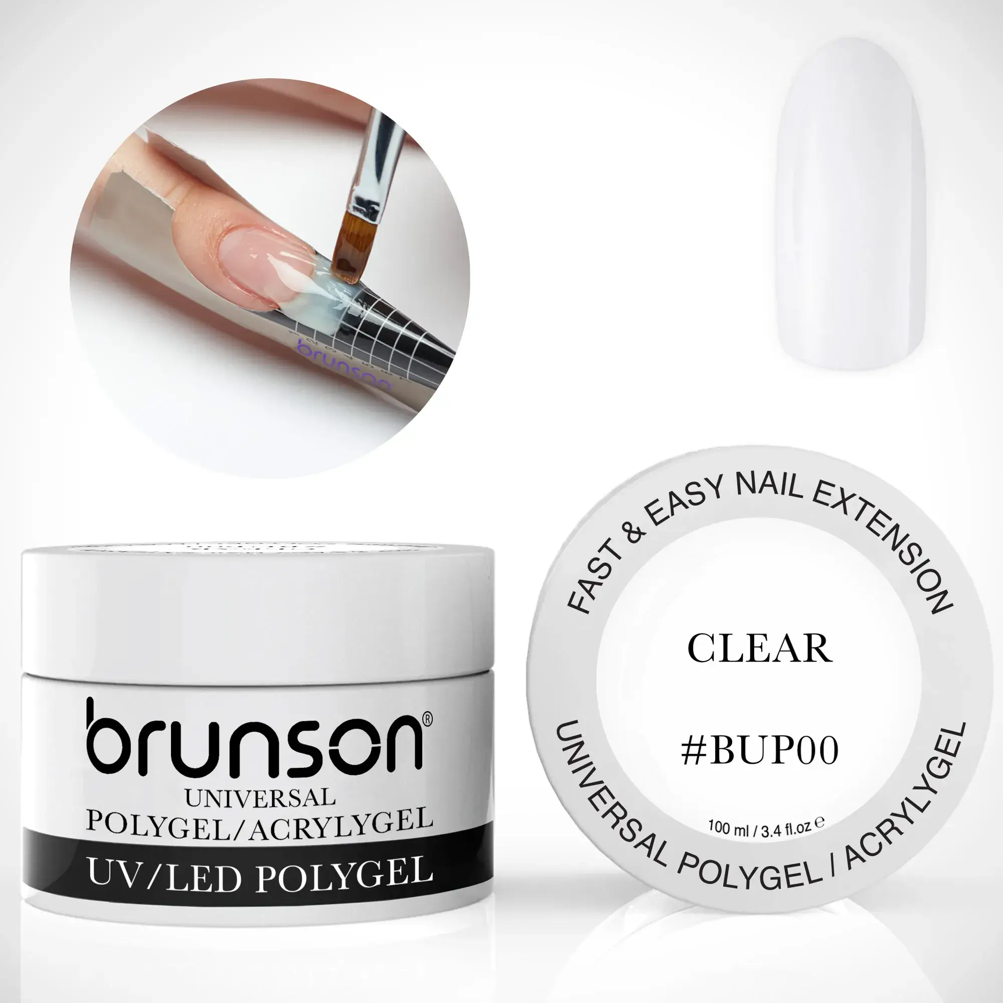 Clear Universal Polygel | Polygel in jar for beginners in Dubai