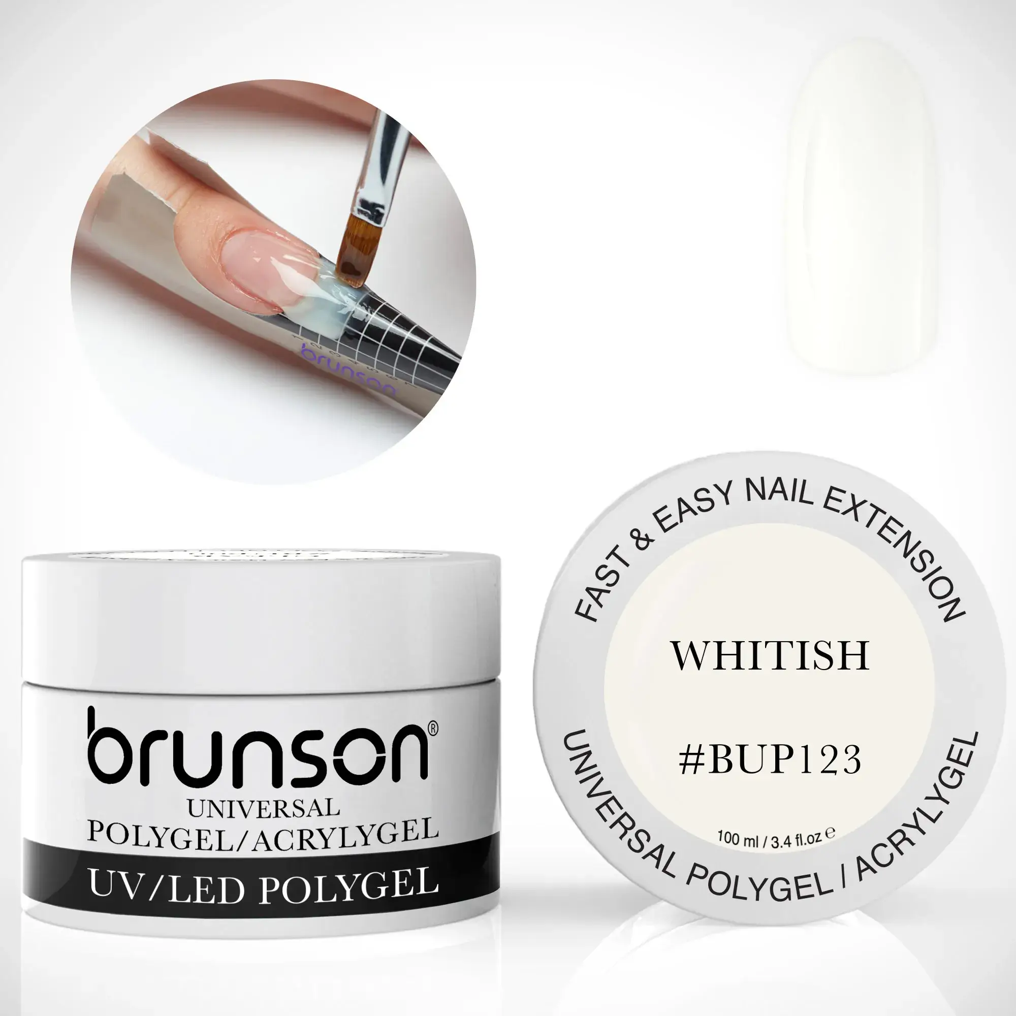 Whitish universal polygel - Best Nail Extension Gel in Dubai