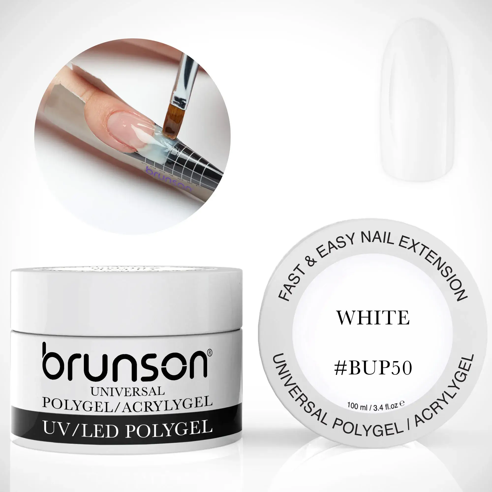 White universal polygel | French Tip Nail Extensions UAE