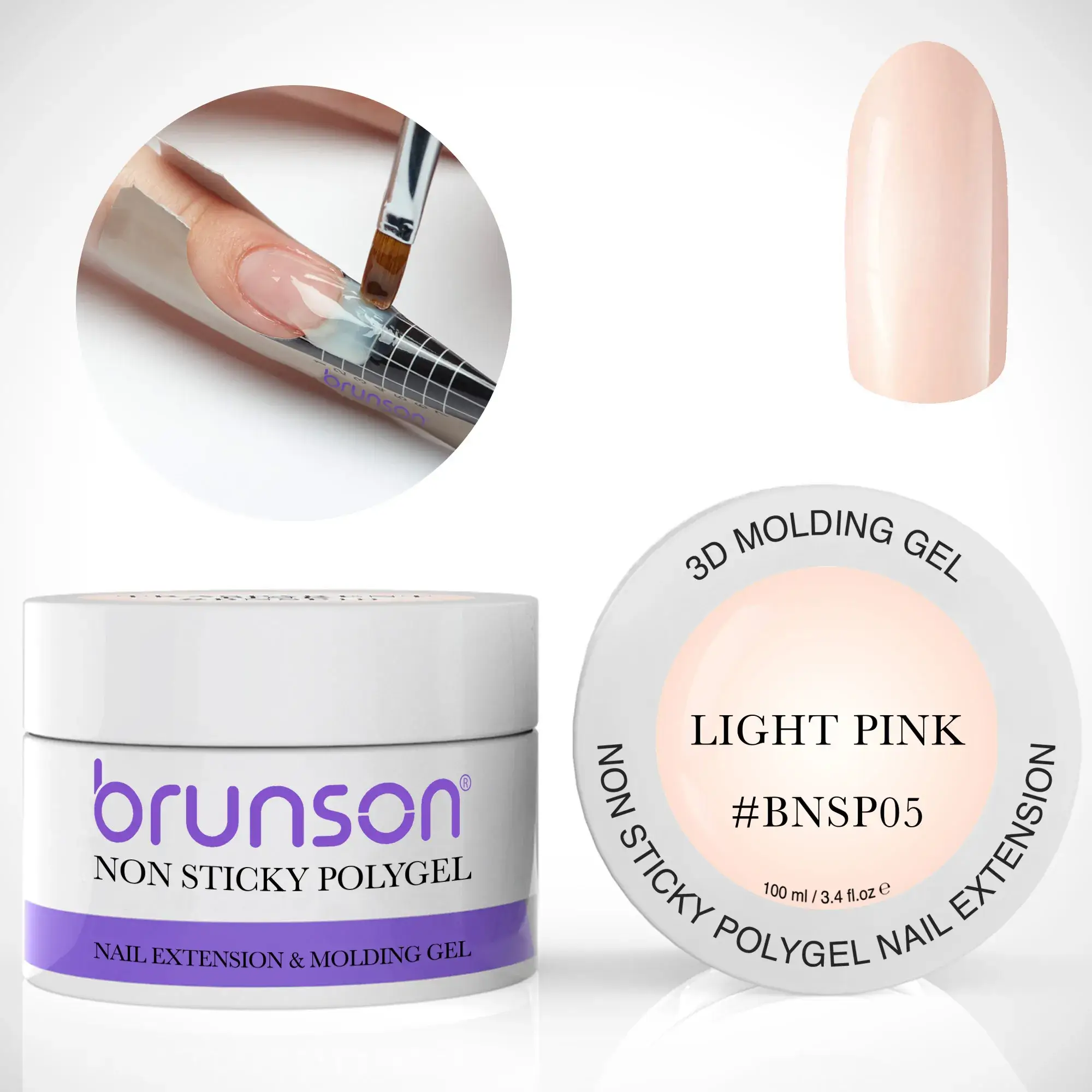Light Pink Non-Sticky Polygel | 3d Nail Art Molding Gel in Dubai