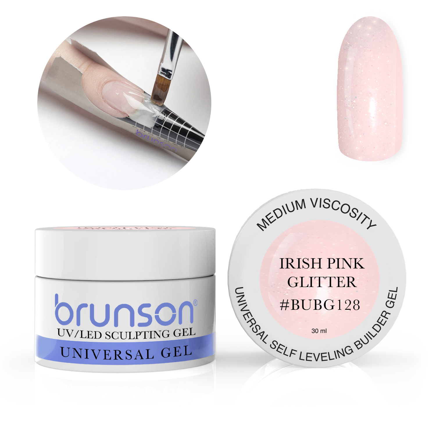 Builder Gel - Irish Pink Glitter