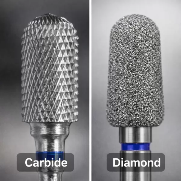difference in carbide and diamond nail drill bit